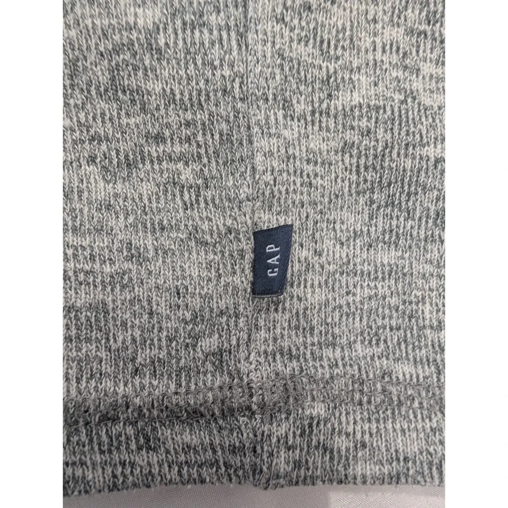 GAP Men's Mock Neck Henley Pullover Sweater Heathered Gray Cotton Long Sleeve